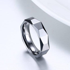 Tungsten Men's Wedding Band with Geometric Design Secondary Image | The Flywheel