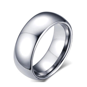 Tungsten Men's Wedding Band with a Domed Design in Silver | The Genesis