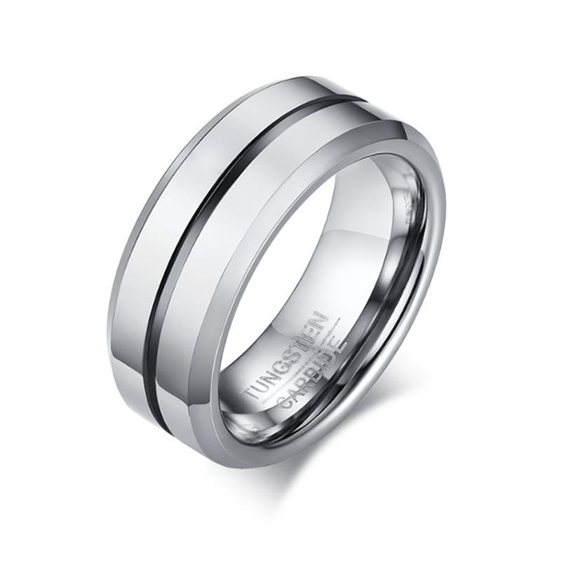 Men's Wedding Band With Black Inlay | The Diplomat