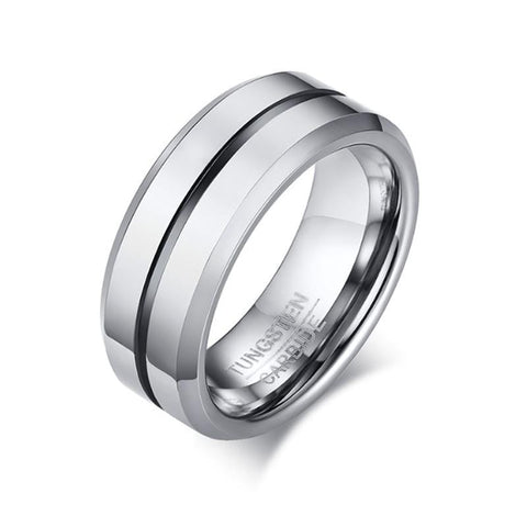 Image of Men's Wedding Band With Black Inlay | The Diplomat