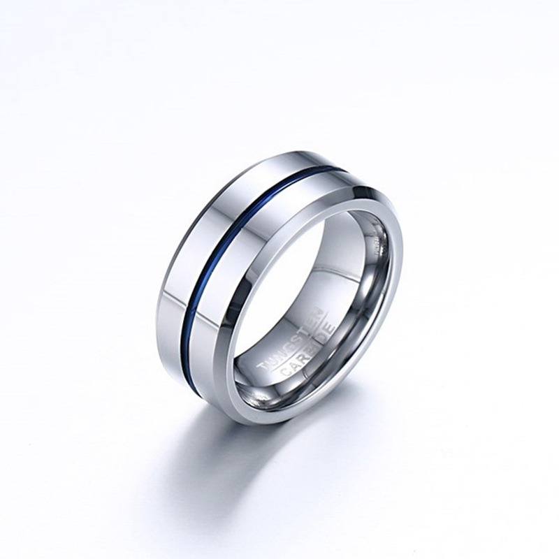 Men's Wedding Band With Blue Inlay Secondary Image | The Diplomat