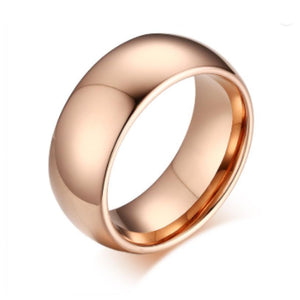 Tungsten Men's Wedding Band with a Domed Design in Rose Gold  | The Genesis