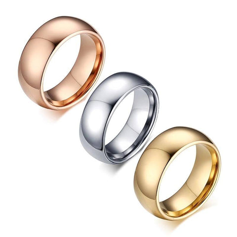 Image of Tungsten Men's Wedding Band with a Domed Design in Gold, Silver, or Rose Gold  | The Genesis