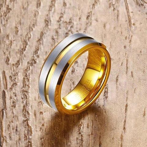 Men Wedding Bands, Tungsten rings, Gold and Silver Plated The Nobleman ...
