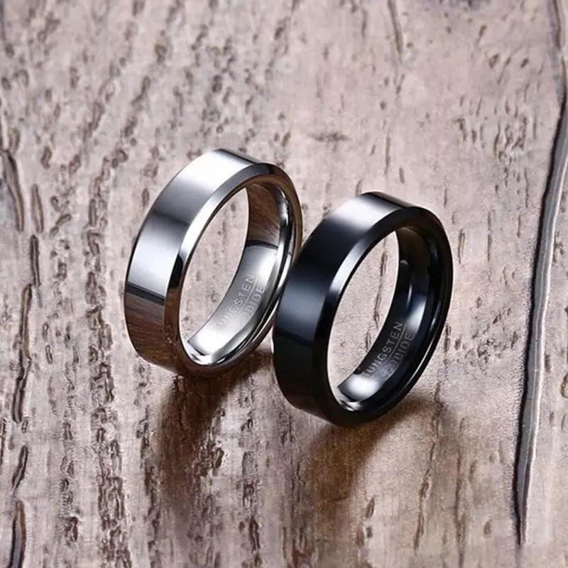 Men Wedding Bands, Tungsten rings, Silver Plated , The Tesla
