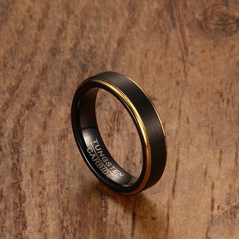 Men Wedding Bands, Tungsten rings, The Tesla Onyx – Bands 4 Bros