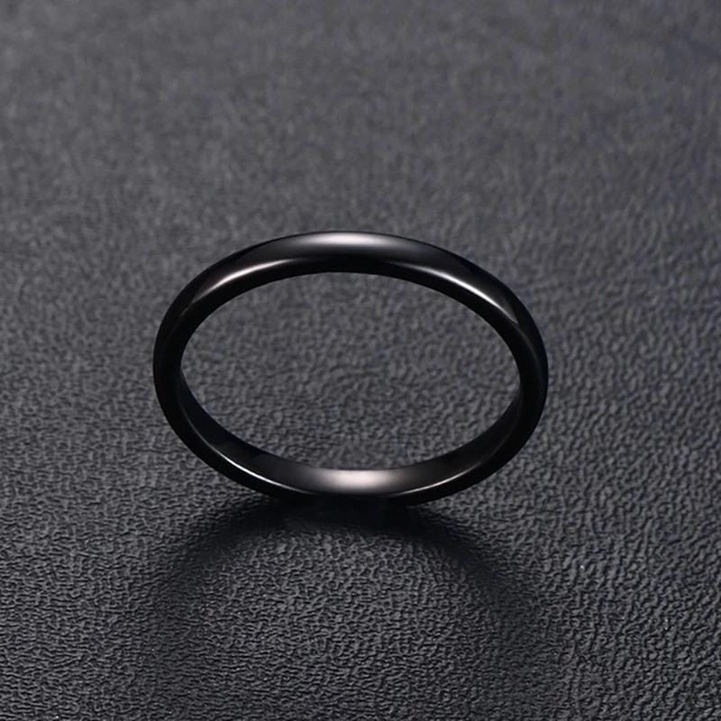 Thin Black Men's Tungsten Wedding Band | The Arthur