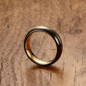 Black Men's Tungsten Wedding Band with Gold Inlay | The Bond product image #4