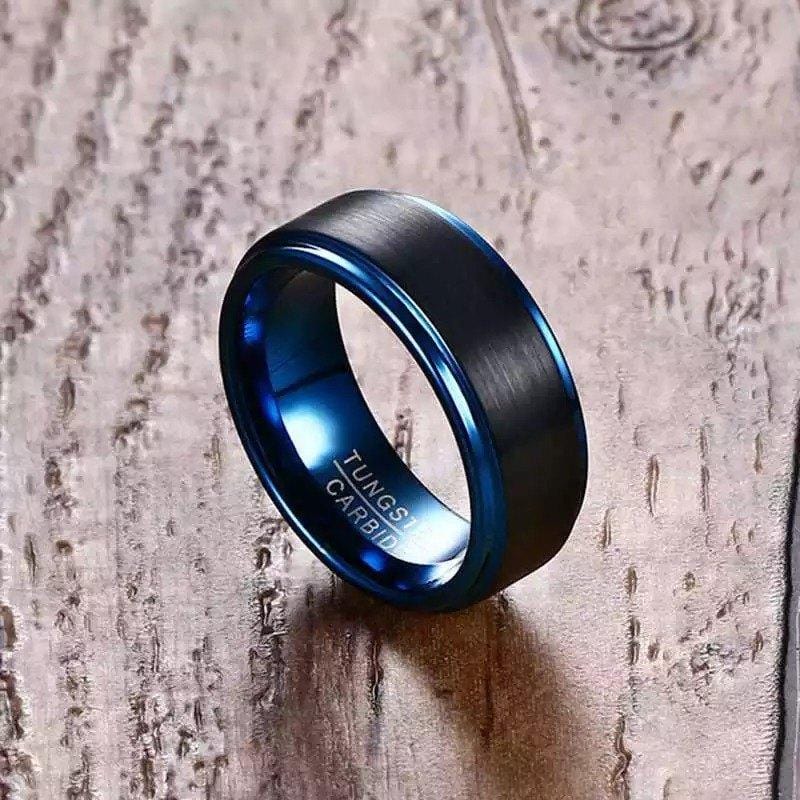8 mm Black Polished Tungsten Ring 