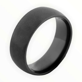 Black Zirconium Men's Wedding Band with Dome Design | The Electron 