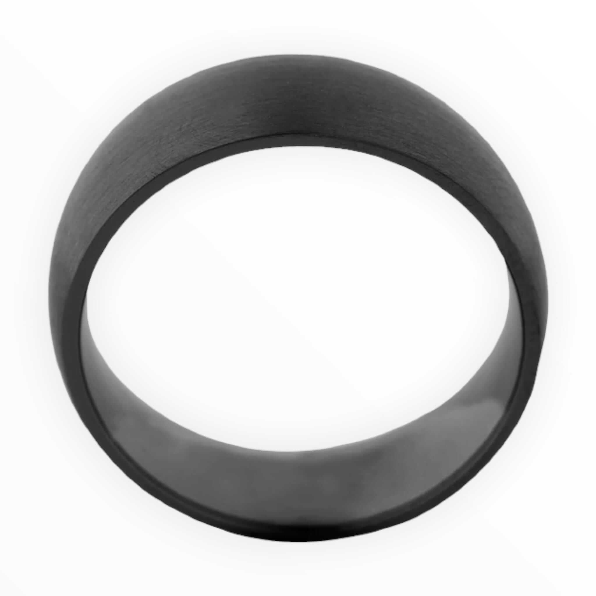 Black Zirconium Men's Wedding Band with Dome Design | The Electron 